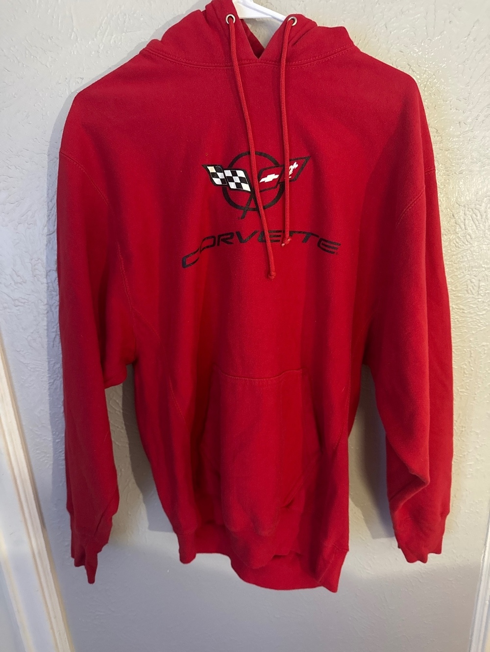 Steve & Barry's Red Corvette Hoodie Sweatshirt, Size XL, Cotton Blend